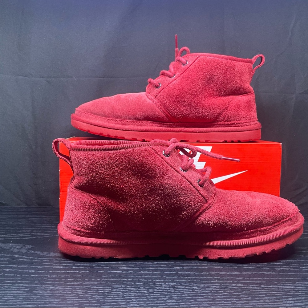 UGG Vibrant Red Suede Chukka Boots - Picture 3 of 5